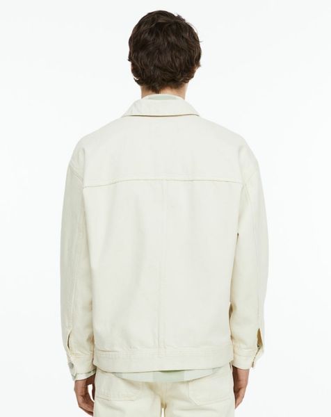 Чоловіча джинсова куртка Relaxed fit H&M (55623) S Біла 55623 фото