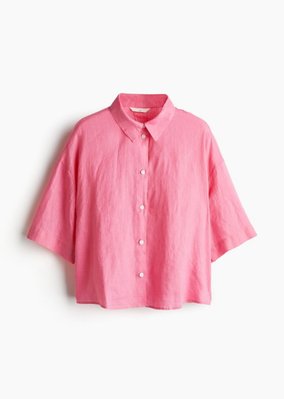 Жіноча лляна сорочка Н&М (57116) S Рожева 57116 фото