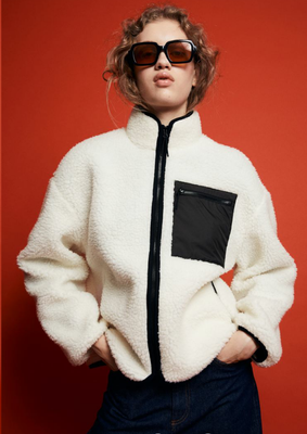 Жіноча плюшева куртка H&M (56417) XS Біла 56417 фото
