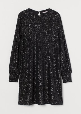 Женское платье в пайетках H&M (10221) M Черное 10221 фото