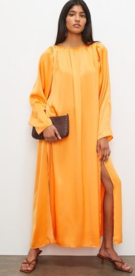 Жіноча об'ємна атласна сукня Н&М (57040) XS Оранжева 57040 фото