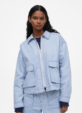Джинсова куртка на застібку H&M (55625) XS Блакитна 55625 фото