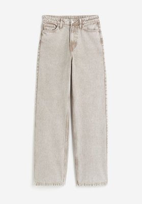 Жіночі широкі надвисокі джинси Н&М (57171) W36 Світло-бежеві  57171 фото