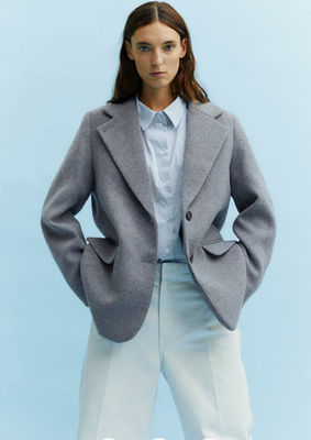 Женская куртка из смеси шерсти Н&M (56252) L Серый 56252 фото