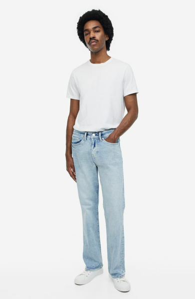 Чоловічі завужені джинси кльош Н&М (56019) W33 L32 Блакитні 56019 фото