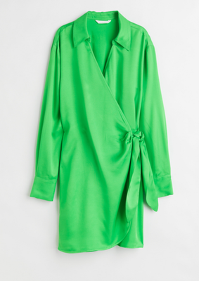 Жіноча атласна сукня Н&М (56564) L Світло-зелена  56564 фото