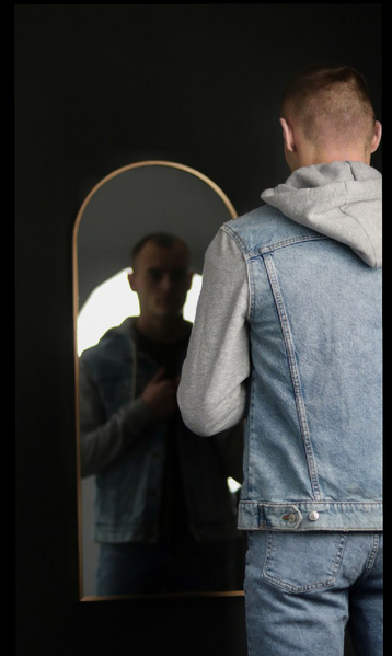 Чоловіча джинсова куртка з капюшоном H&M (55709) XS Синя 55709 фото