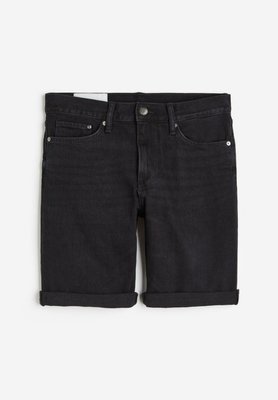 Чоловічі приталені джинсові шорти Slim fit H&M (56991) W30 Чорні 56991 фото
