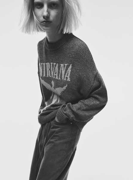 Жіночий жакардовий светр з принтом Н&М (56457) XS Сірий 56457 фото