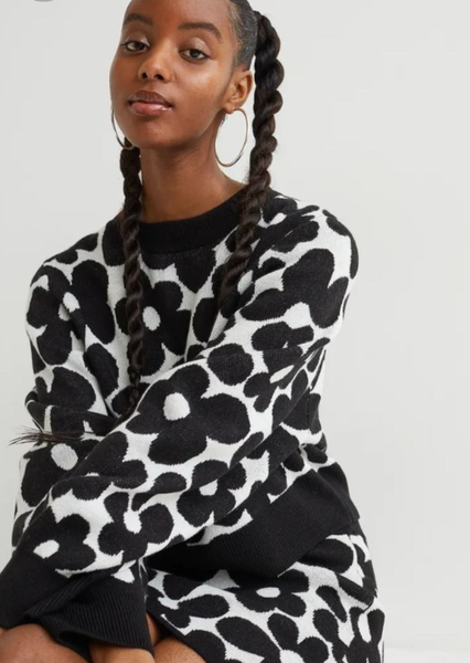 Жіночий светр в принт Н&М (56311) S Чорний 56311 фото