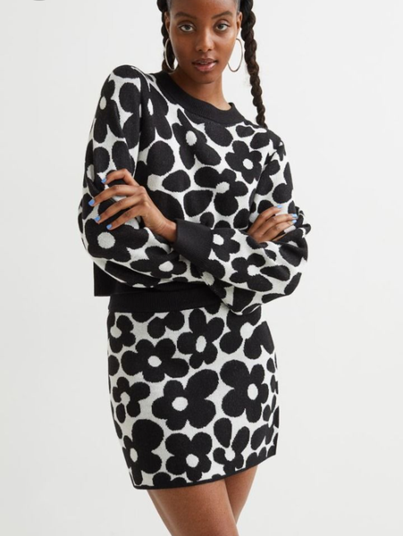 Жіночий светр в принт Н&М (56311) S Чорний 56311 фото