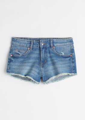 Женские джинсовые шорты с заниженной талией Н&М (56888) W36 Синие  56888 фото