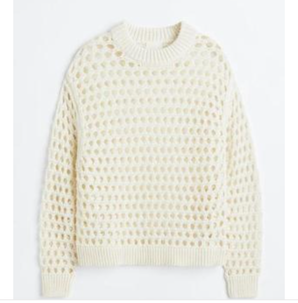 Жіночий ажурний светр Н&М (56138) XS Білий 56138 фото