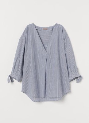 Жіноча блузка з V-подібним вирізом Н&М (57098) XS Синя 57098 фото