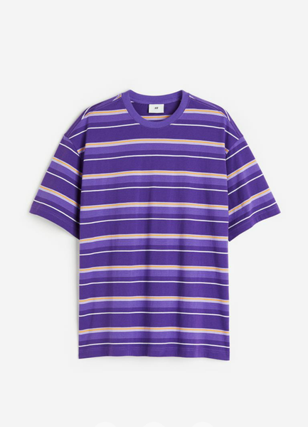 Чоловіча футболка Regular Fit H&M (55817) S Фіолетова 55817 фото