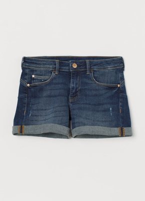 Жіночі джинсові шорти Push-up із заниженою талією Н&М (56948) W34 Темно-сині  56948 фото