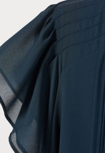 Женское шифоновое платье с поясом на завязи Н&М (56718) XS Темно-синее 56718 фото