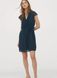Женское шифоновое платье с поясом на завязи Н&М (56718) XS Темно-синее 56718 фото 1
