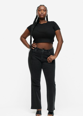 Жіночі джинси з пишною посадкою Bootcut nigh H&M (56293) W40 Чорні 56293_ фото