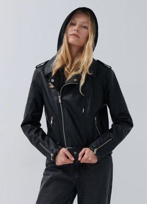 Женская куртка-косуха со съемным капюшоном House brand (56603) XS Черная 56603 фото