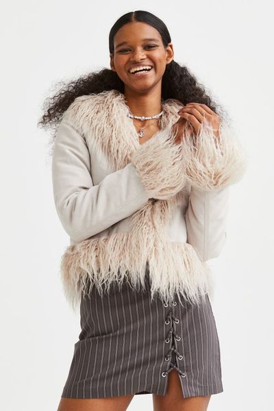 Жіноча куртка з шалевим коміром H&M (10036) М Бежева 10036 фото