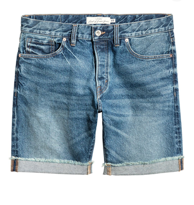 Мужские джинсовые шорты Straight Fit H&M (55988) W28 L32 Синие 55988 фото