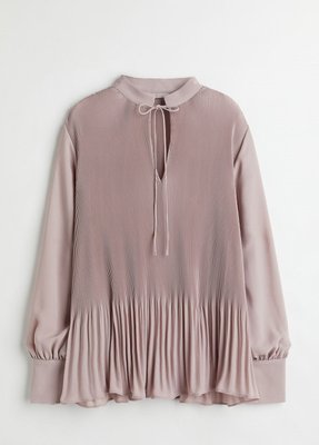 Женская плиссированная блуза H&M (10193) XL Коричневая 10193 фото