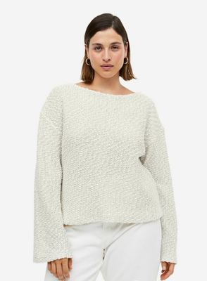 Жіночий свобідний светр Н&М (56381) S Світло-бежевий 56381 фото
