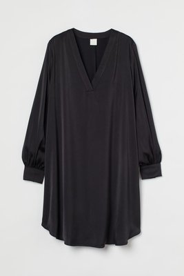 Женское атласное платье H&M (10238) S Чёрное 10238 фото