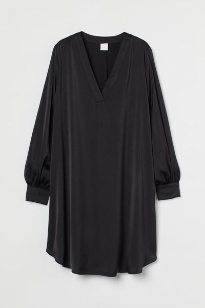 Жіноча атласна сукня H&M (10238) S Чорна 10238 фото