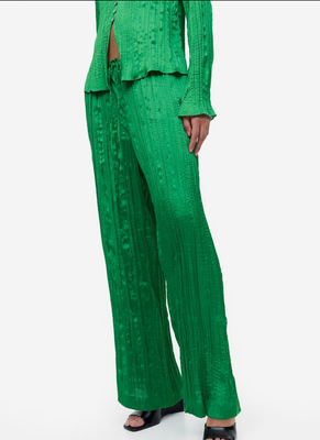 Женские широкие брюки H&M (55618) XS Зеленые 55618 фото