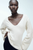 Жіночий светр з V-подібним вирізом Н&М (56344) XS Світло-бежева 56344 фото