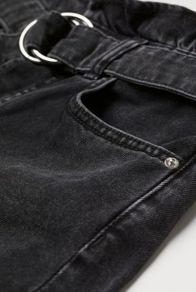 Жіночі джинсові шорти з поясом Н&М (56897) W38 Чорні 56897 фото