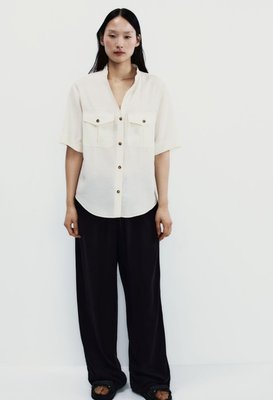 Жіноча універсальна сорочка з модальної суміші Н&М (57009) S Молочна 57009 фото