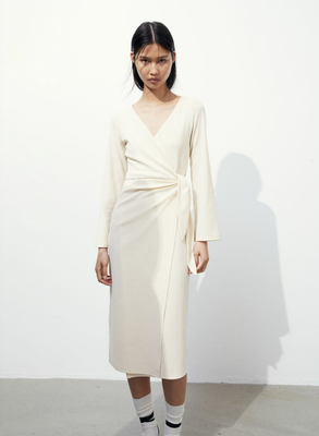 Жіноча трикотажна сукня Н&М (56482) S Світло-бежева  56482 фото