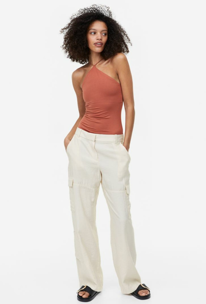 Жіночі штани карго Н&М (55915) S Світло-бежеві 55915 фото
