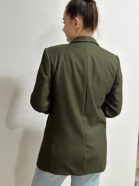 Жіночий піджак з зібраними рукавами Н&М (56959) XS Темно-зелений 56959 фото