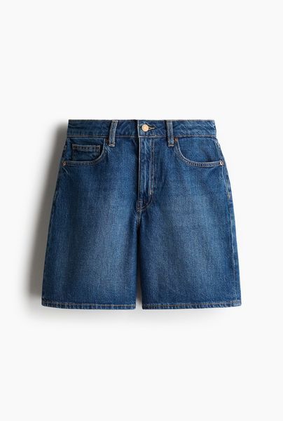 Женские шорты бермуды High waist H&M (58480) W34 Темно-синие 58480 фото