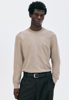 Чоловічий светр тонкої в'язки Regular Fit H&M (58690) M Бежевий  58690_ фото