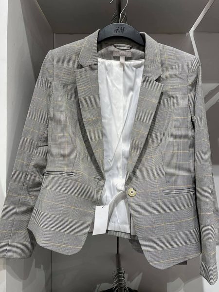 Жіночий однобортний приталений піджак H&M (58810) L Сірий  58810 фото