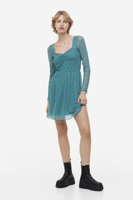 Женское короткое платье H&M (57750) S Зелёное 57750 фото