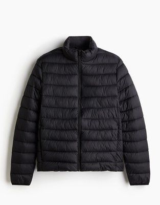 Чоловіча стьобана куртка Slim Fit H&M (58521) S Чорна 58521 фото