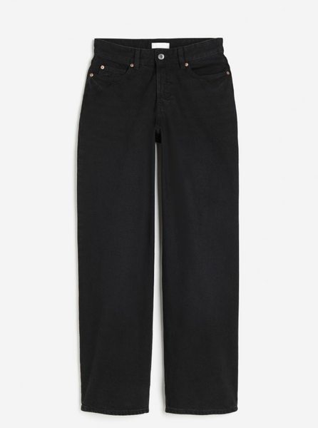 Женские джинсы Wide Regular H&M (56183) W36 Черные 56183 фото