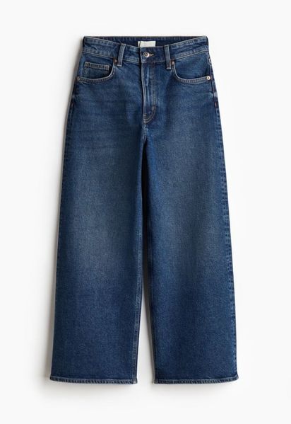 Женские широкие джинсы к лодыжке Wide Night H&M (58021) W34 Темно-синие 58021 фото