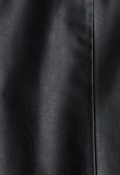 Женская мини юбка из эко-кожи Н&М (58758) L Черная 58758_l фото