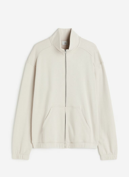 Мужская спортивная кофта Relaxed Fit H&M (56484) S Светло-бежевая 56484 фото