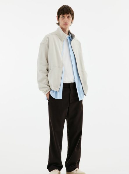 Мужская спортивная кофта Relaxed Fit H&M (56484) S Светло-бежевая 56484 фото