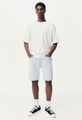 Чоловічі джинсові шорти Slim Fit H&M (57027) W30 Блакитні  57027 фото