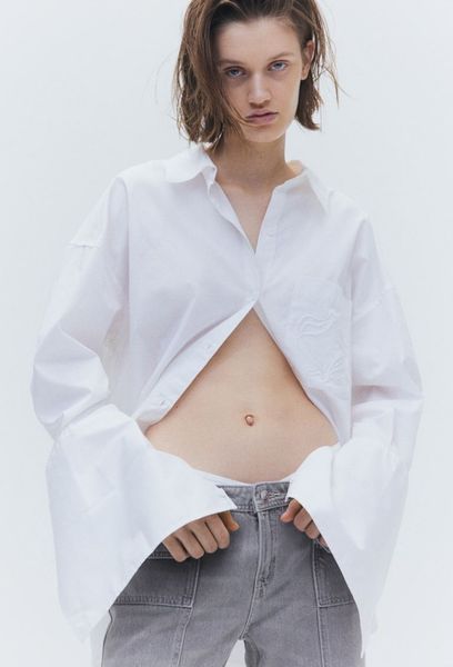 Женские джинсы Wide Regular H&M (57528) W36 Серые 57528_ фото
