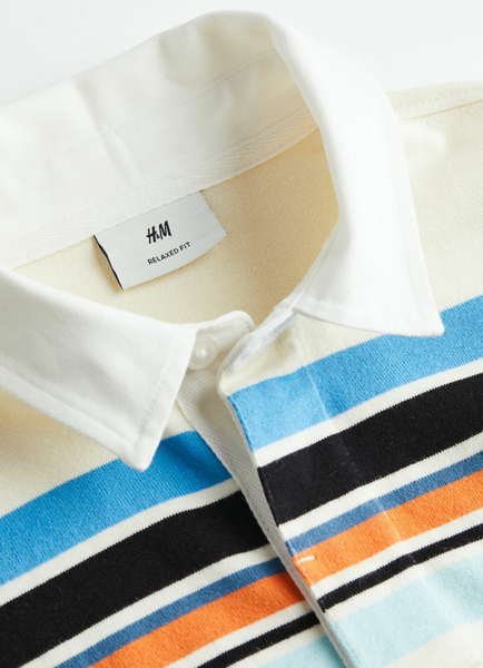 Чоловіче поло Relaxed Fit Н&М (55563) M Біле 55563 фото